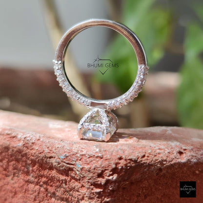 2.39 TW Emerald Cut Colorless Moissanite Ring - view 5