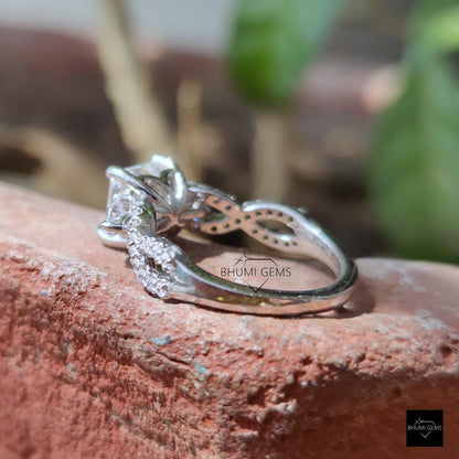 2.59TCW Asscher Colorless Solitaire Moissanite Ring - view 4