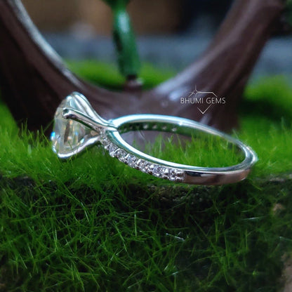 2.80TCW Cushion Colorless Moissanite Engagement Ring - view 4