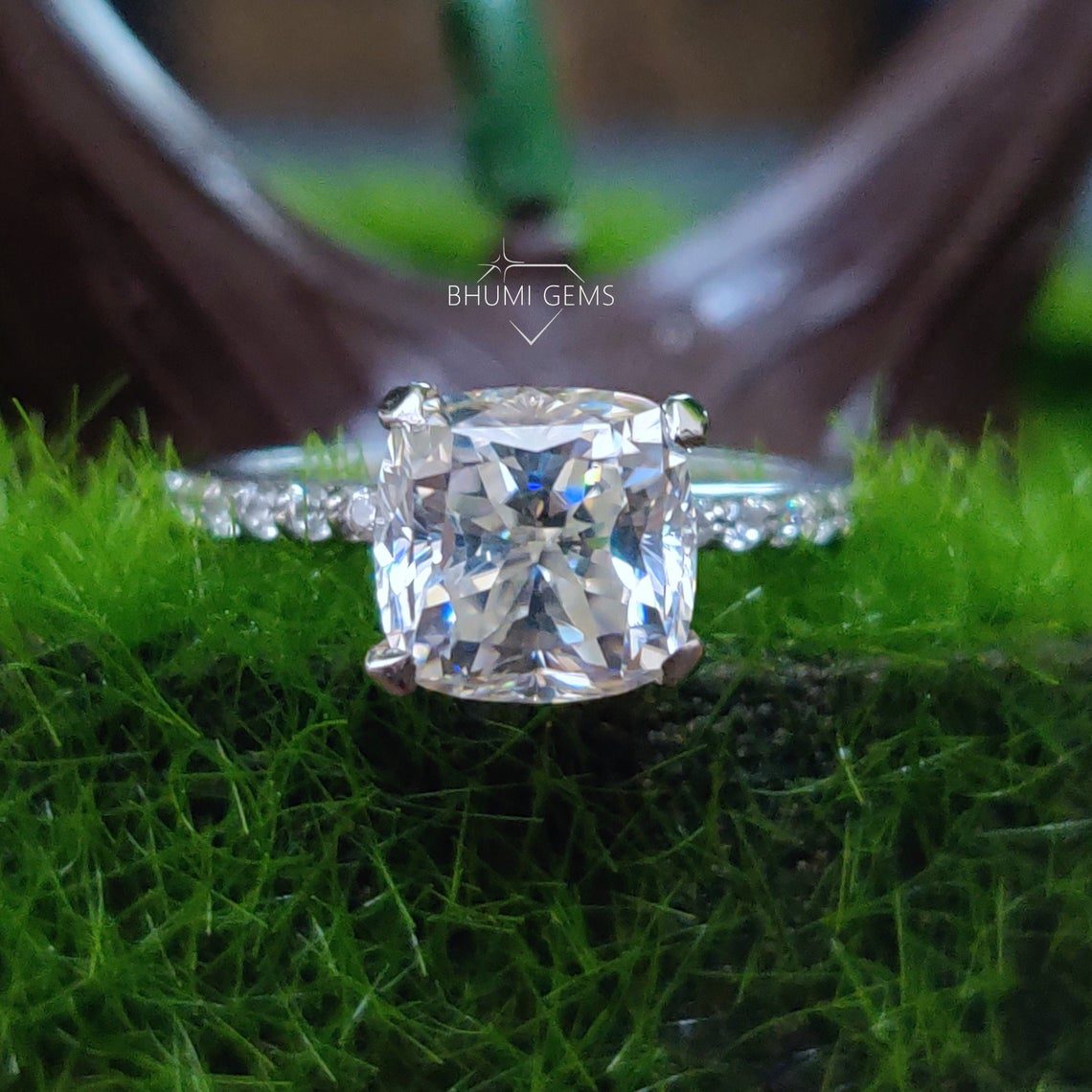 Colorless Moissanite | Engagement Ring Set | Wedding Set
