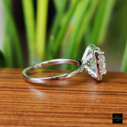 2.70 TW Cushion Cut Halo Engagement Ring - view 4