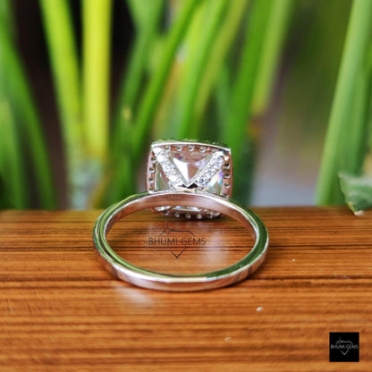 2.70 TW Cushion Cut Halo Engagement Ring - view 5