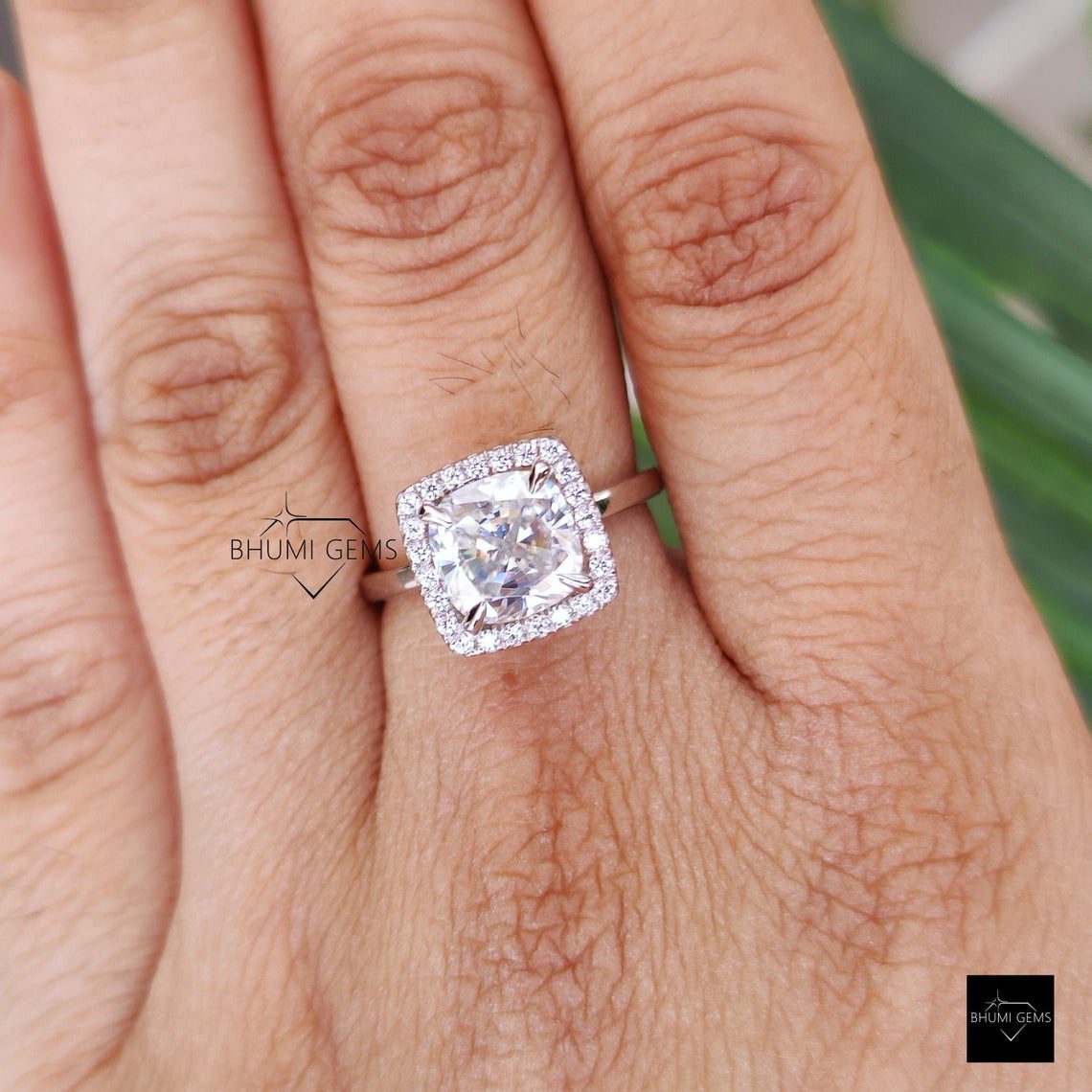 2.70 TW Cushion Cut Halo Engagement Ring - view 3