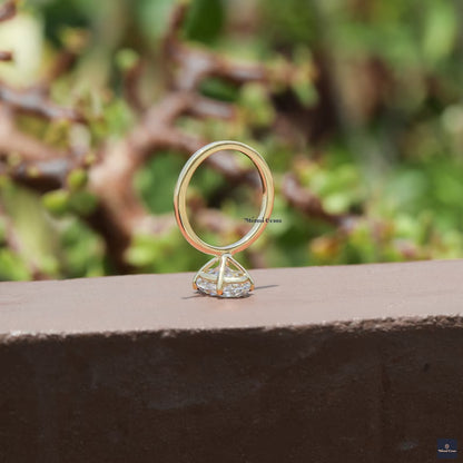 3 CT Elongated Oval Moissanite Solitaire Ring - view 6