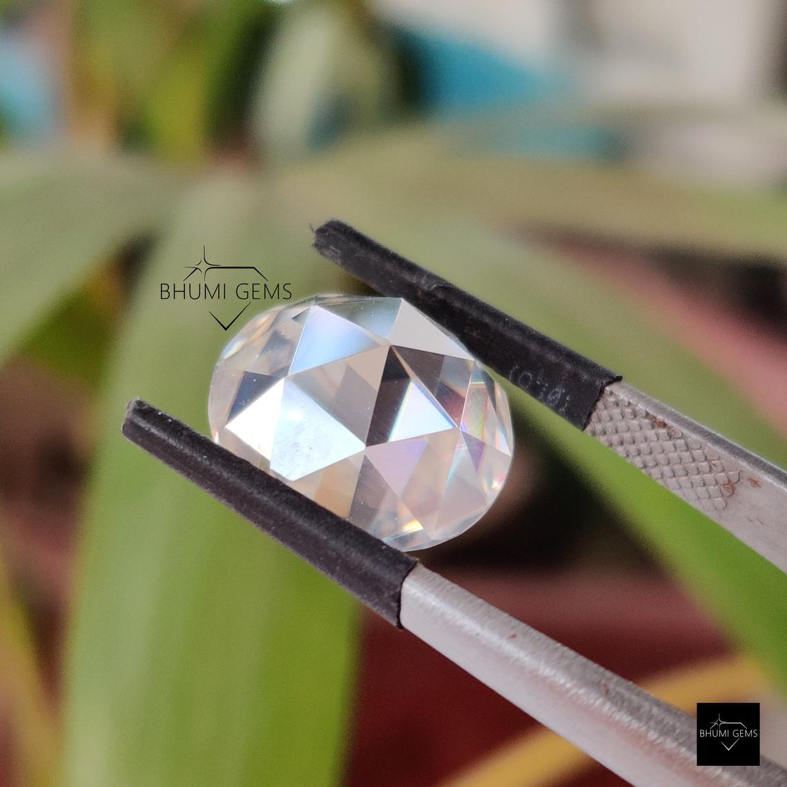 2CT-50CT Round Rose Cut Colorless Moissanite Loose Diamond For Making Jewelry Engagement Ring - view 3