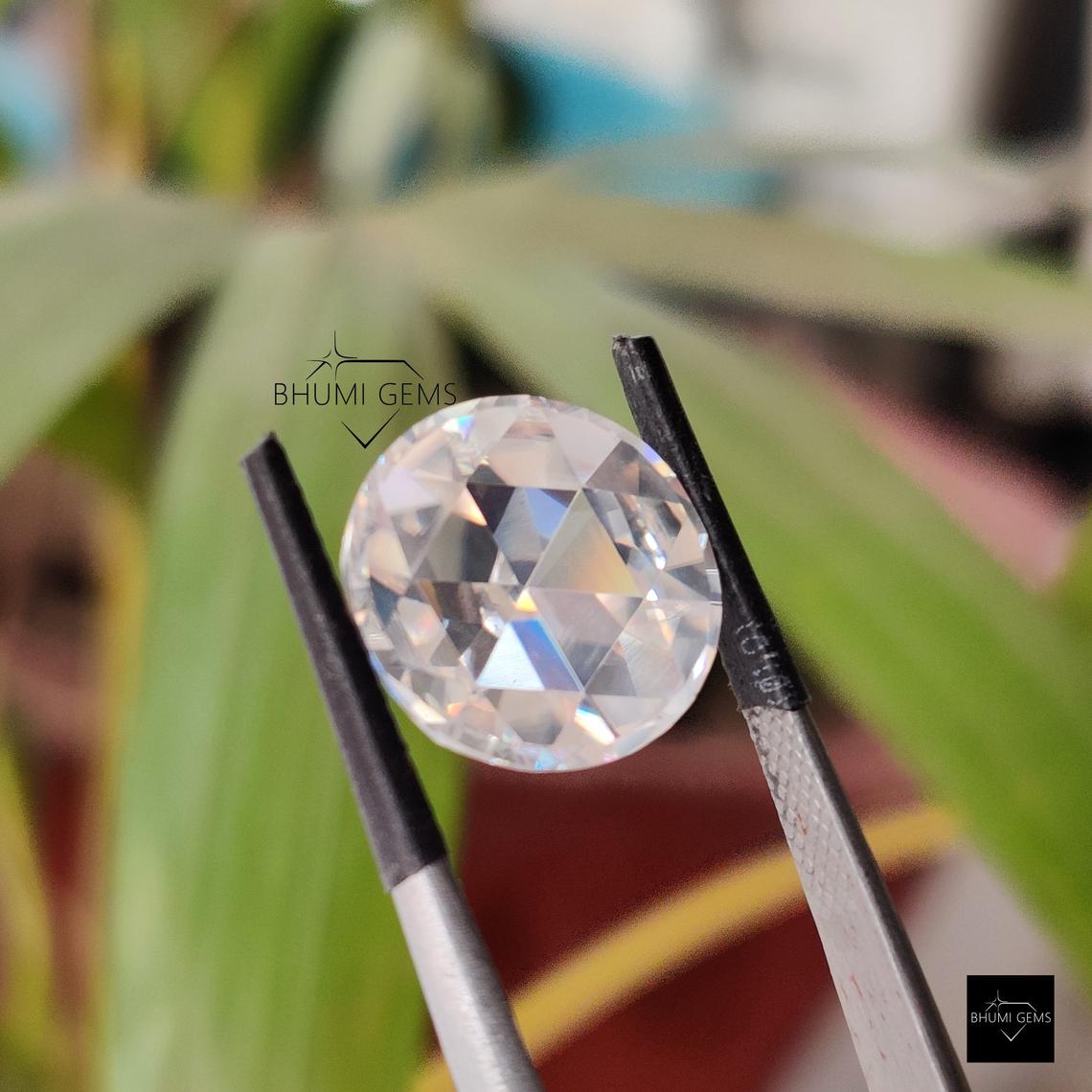2CT-50CT Round Rose Cut Colorless Moissanite Loose Diamond For Making Jewelry Engagement Ring - view 6