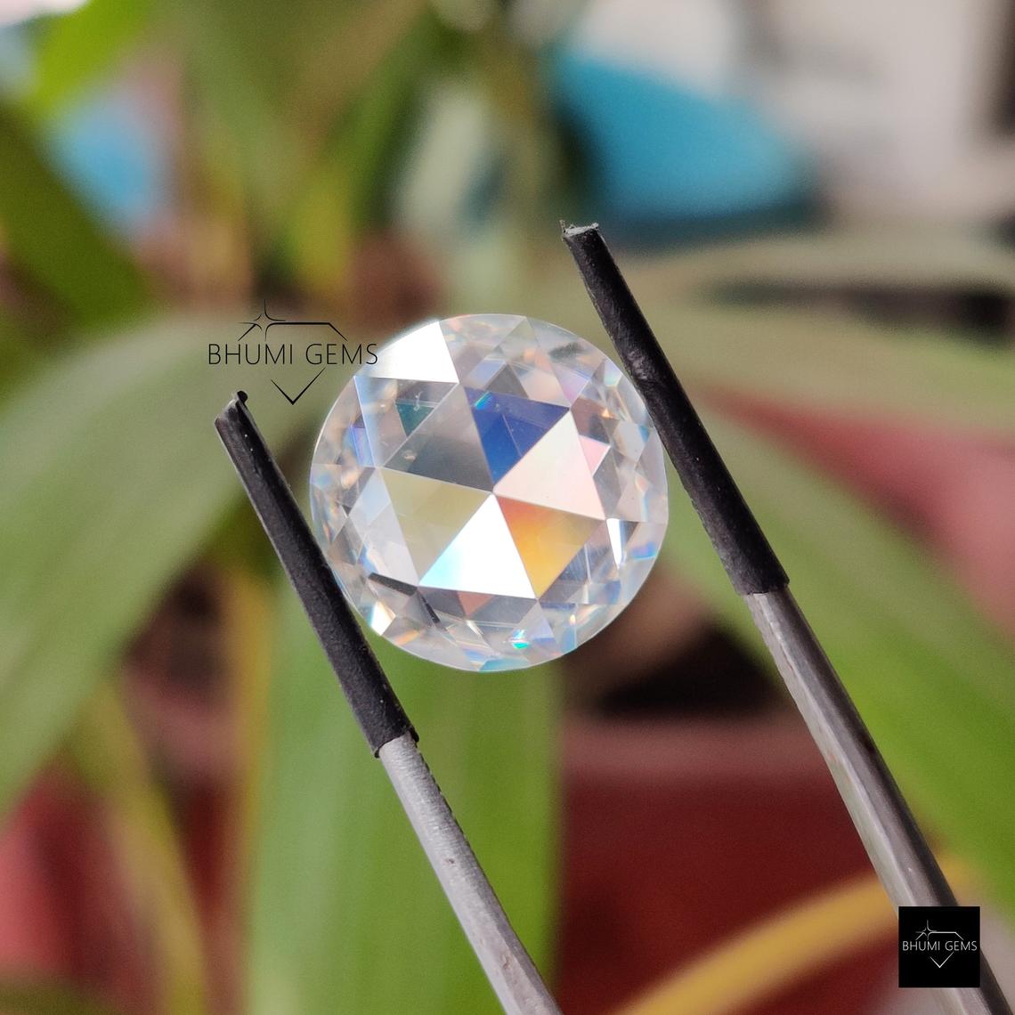 2CT-50CT Round Rose Cut Colorless Moissanite Loose Diamond For Making Jewelry Engagement Ring - view 5
