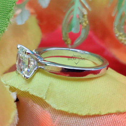2CT Asscher Colorless Solitaire Moissanite Ring - view 5