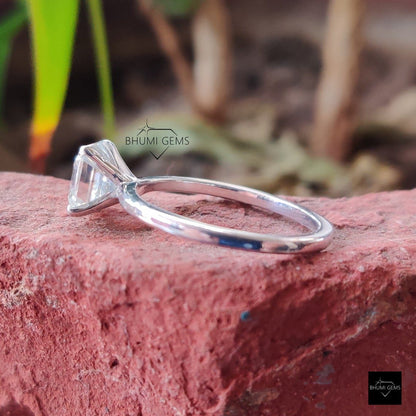 2CT Asscher Cut Moissanite Ring, Engagement Ring, Wedding Bridal Eternity Ring, Solitaire Ring, White Gold Antique Vintage Classic Jewelry