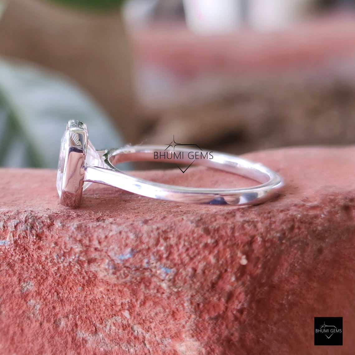 2 CT Asscher Cut Moissanite Solitaire Ring - view 4
