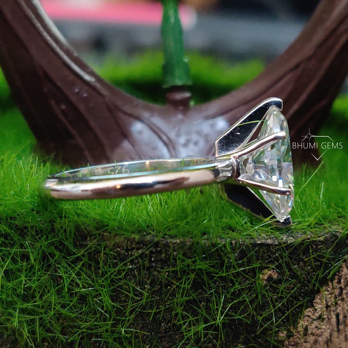 2CT Marquise Cut Moissanite Engagement Ring - view 4