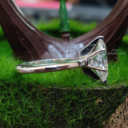 2CT Marquise Cut Moissanite Engagement Ring - view 4