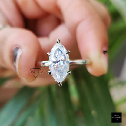 2 CT Marquise Moissanite Engagement Ring - view 3