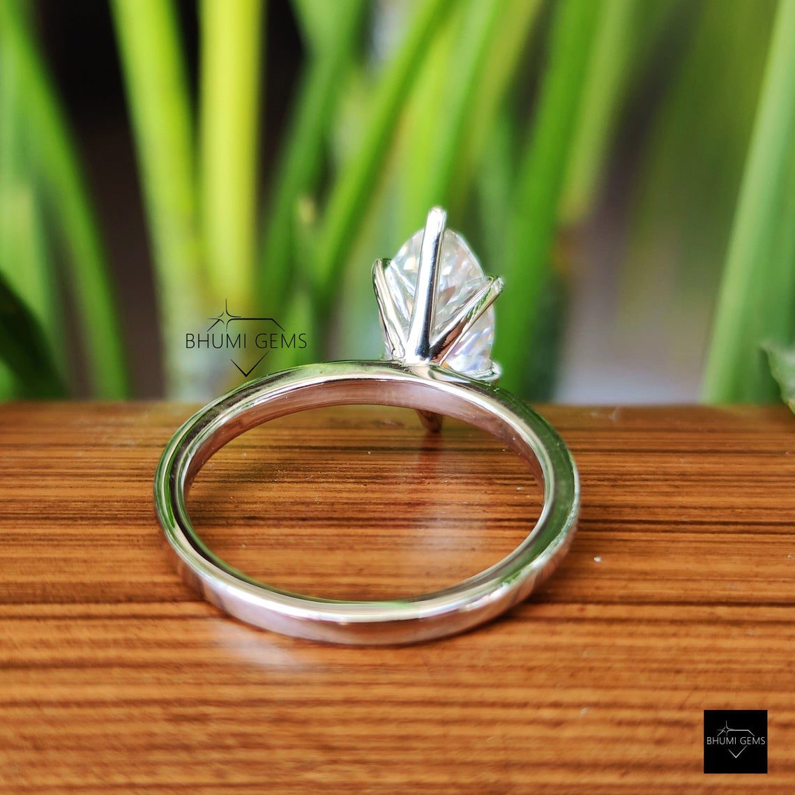2 CT Marquise Moissanite Engagement Ring - view 6