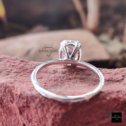 2 CT Oval Cut Moissanite Solitaire Ring - view 5