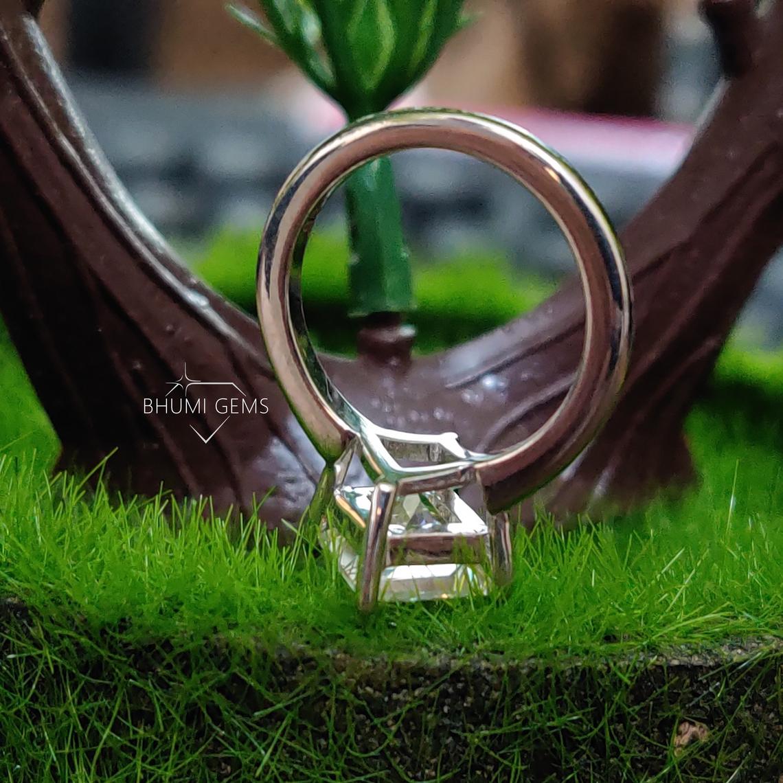 2CT Princess Cut Moissanite Engagement Ring - view 5