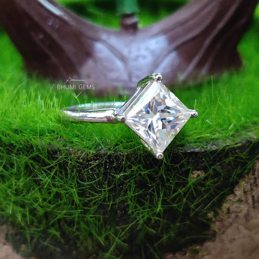 2CT Princess Cut Moissanite Engagement Ring - view 2