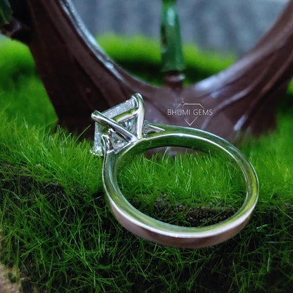 2CT Princess Cut Moissanite Wedding Set Ring - view 4
