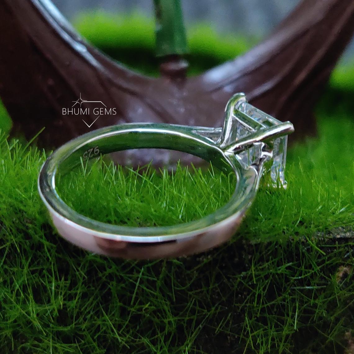 2CT Princess Cut Moissanite Wedding Set Ring - view 5