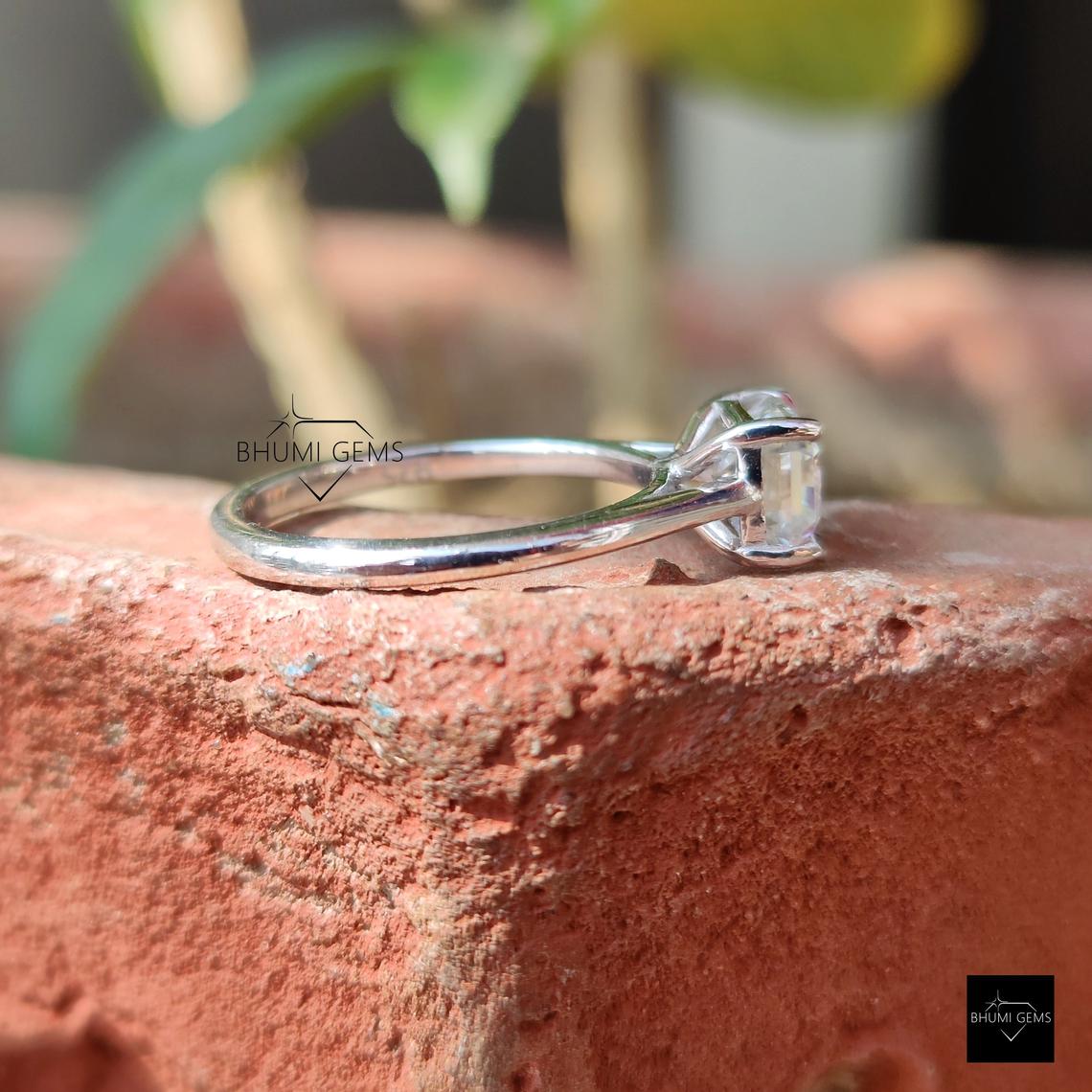 2 CT Radiant Cut Colorless Moissanite Engagement Ring - view 3