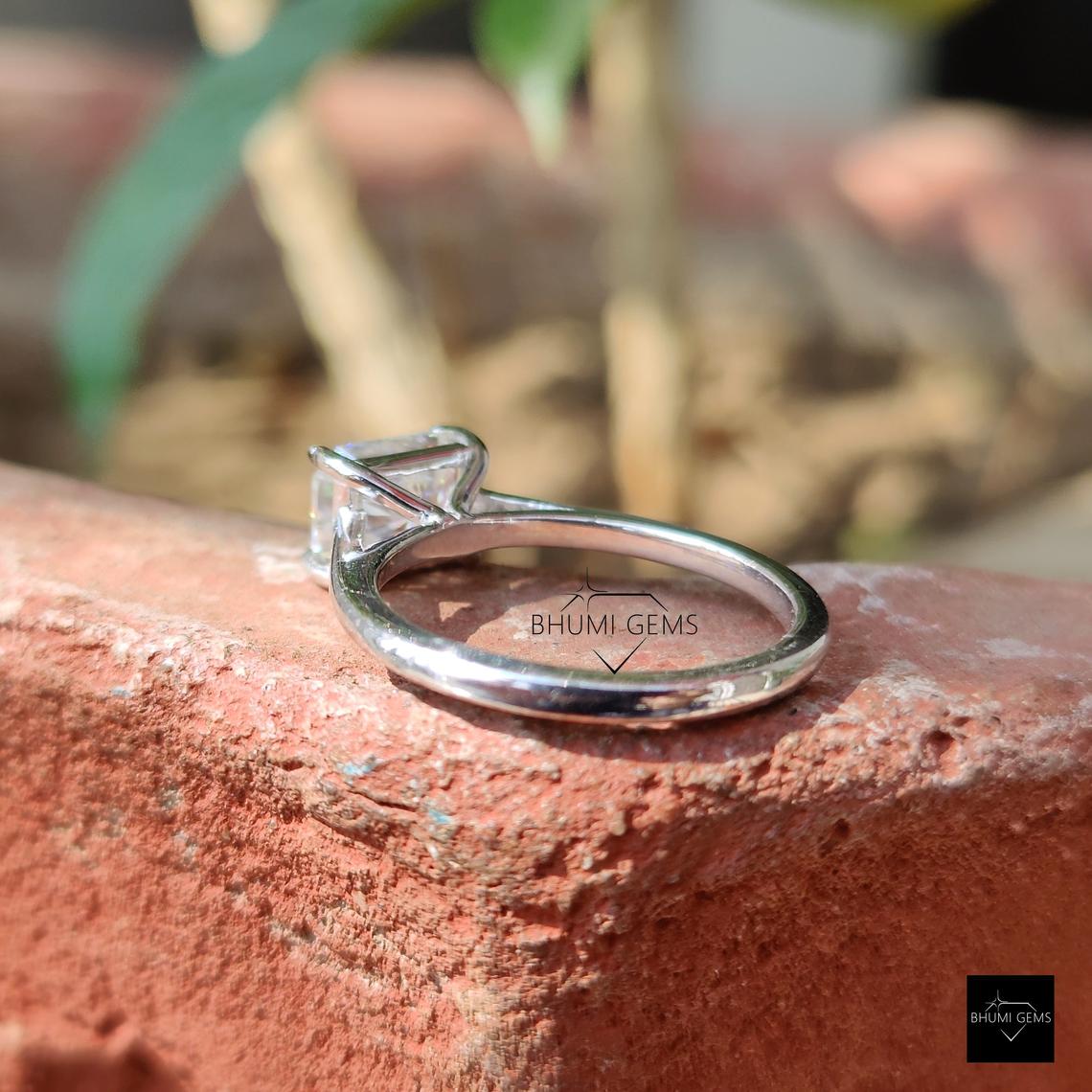 2 CT Radiant Cut Colorless Moissanite Engagement Ring - view 4