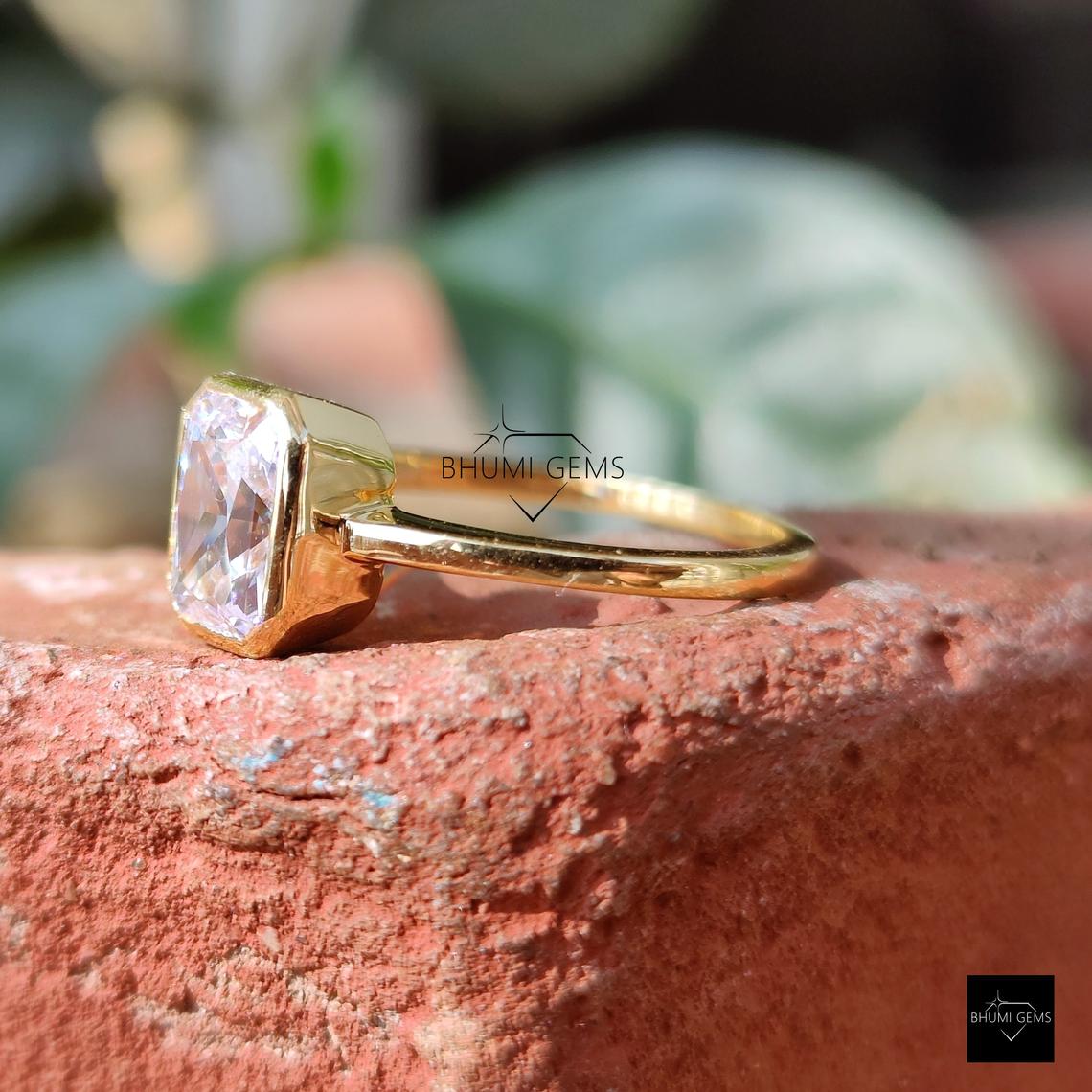 2 CT Radiant Cut Moissanite Ring - view 3