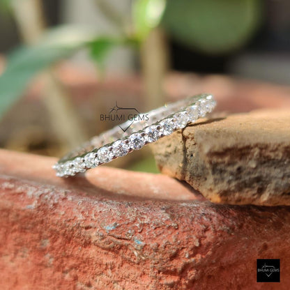2MM Round Moissanite Ring | Full Eternity Wedding Band