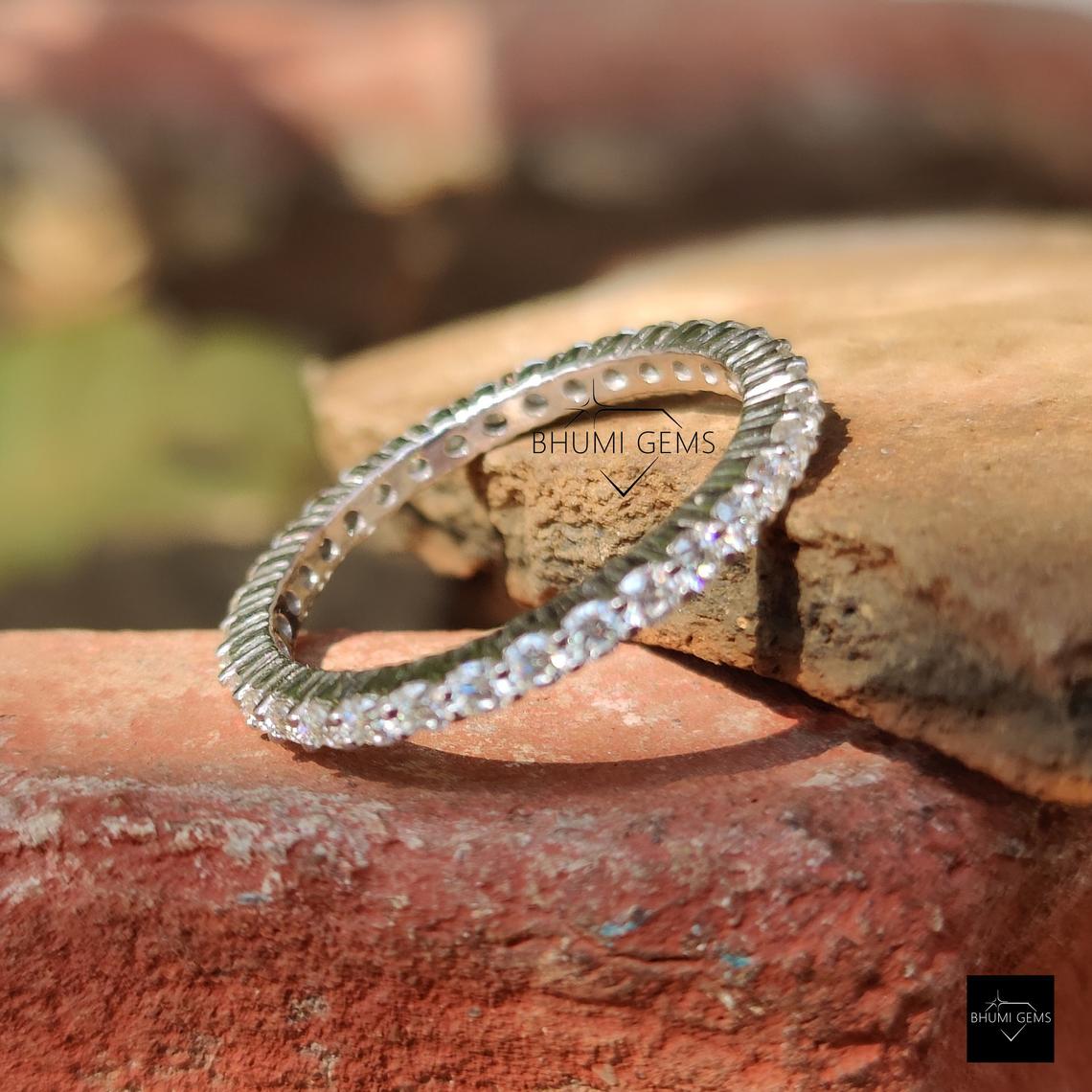 2MM Round Moissanite Full Eternity Band - view 5