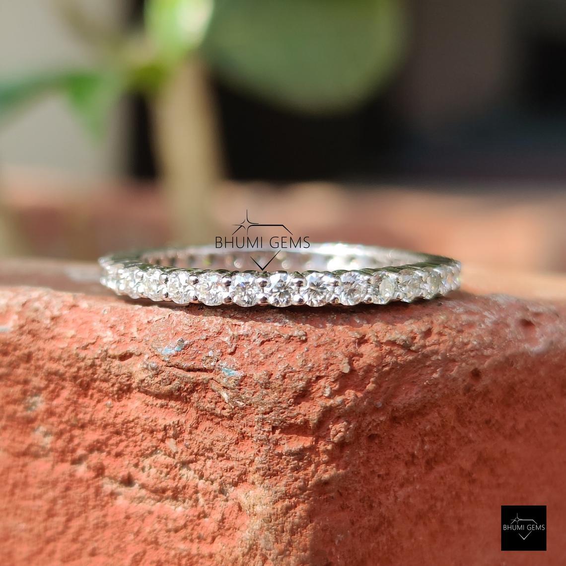 2MM Round Moissanite Full Eternity Band - view 2