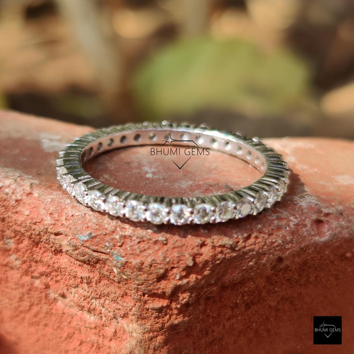 2MM Round Moissanite Full Eternity Band - view 3