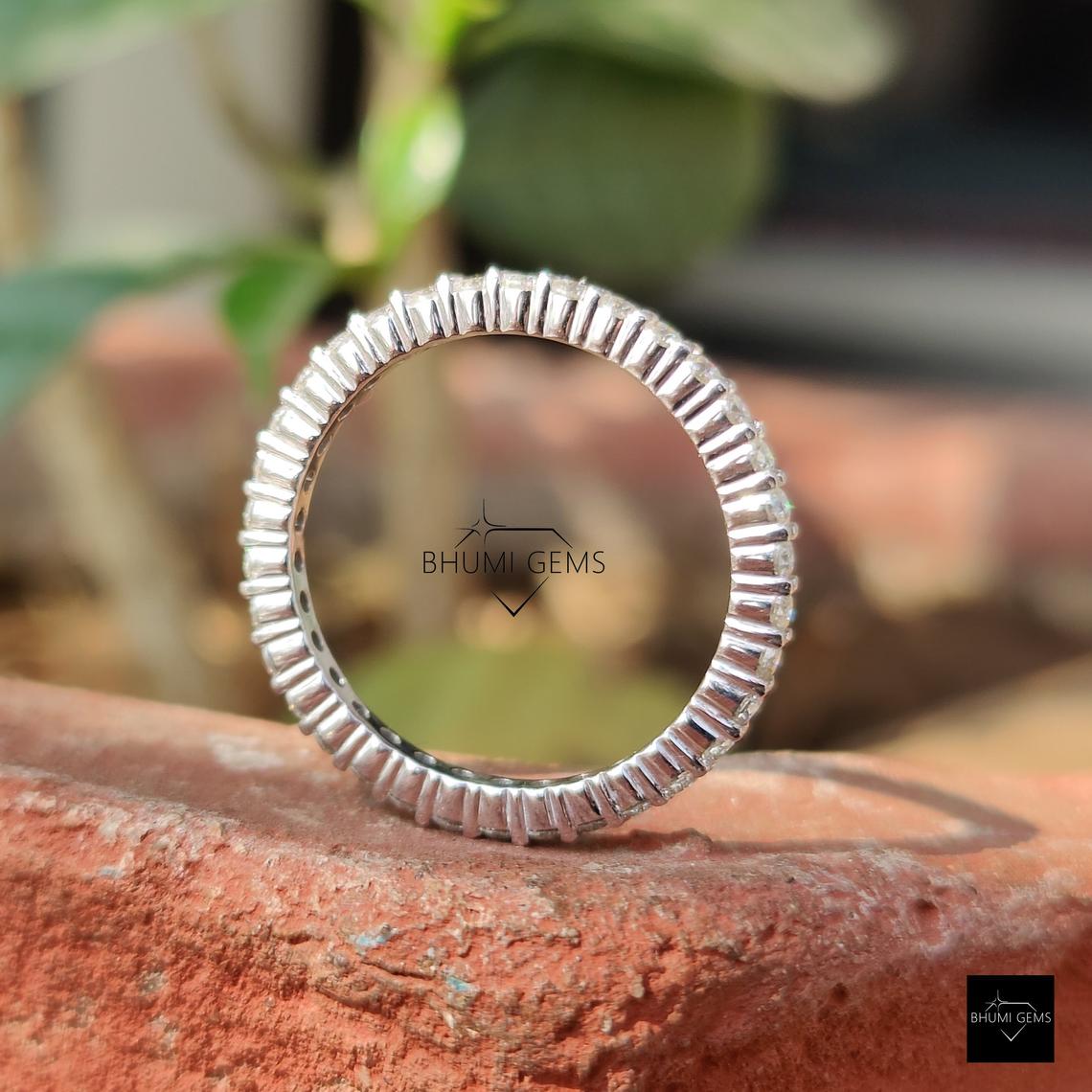 2MM Round Moissanite Full Eternity Band - view 4