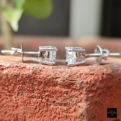 2TCW Cushion Cut Colorless Moissanite Earrings - view 5