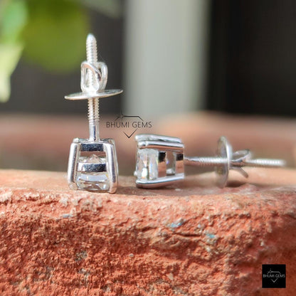 2TCW Cushion Cut Colorless Moissanite Earrings - view 6