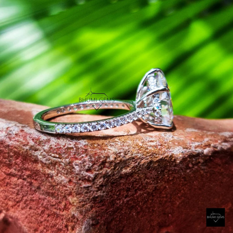 3 CT Pear Moissanite Engagement Ring - view 4