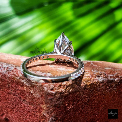 3 CT Pear Moissanite Engagement Ring - view 5