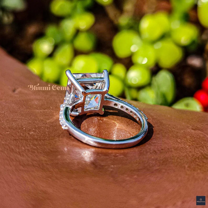 3 CT Princess Moissanite Engagement Ring - view 4