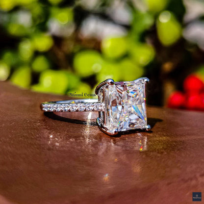 3 CT Princess Moissanite Engagement Ring - view 3