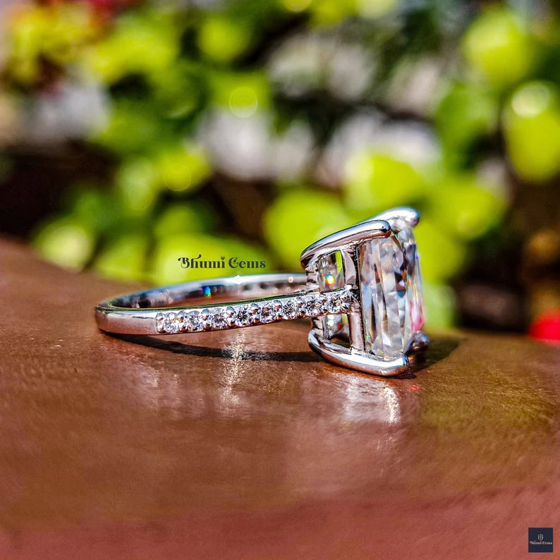 3 CT Princess Moissanite Engagement Ring - view 5