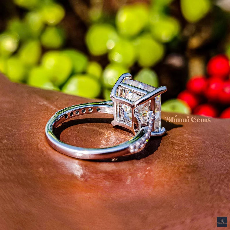 3 CT Princess Moissanite Engagement Ring - view 6
