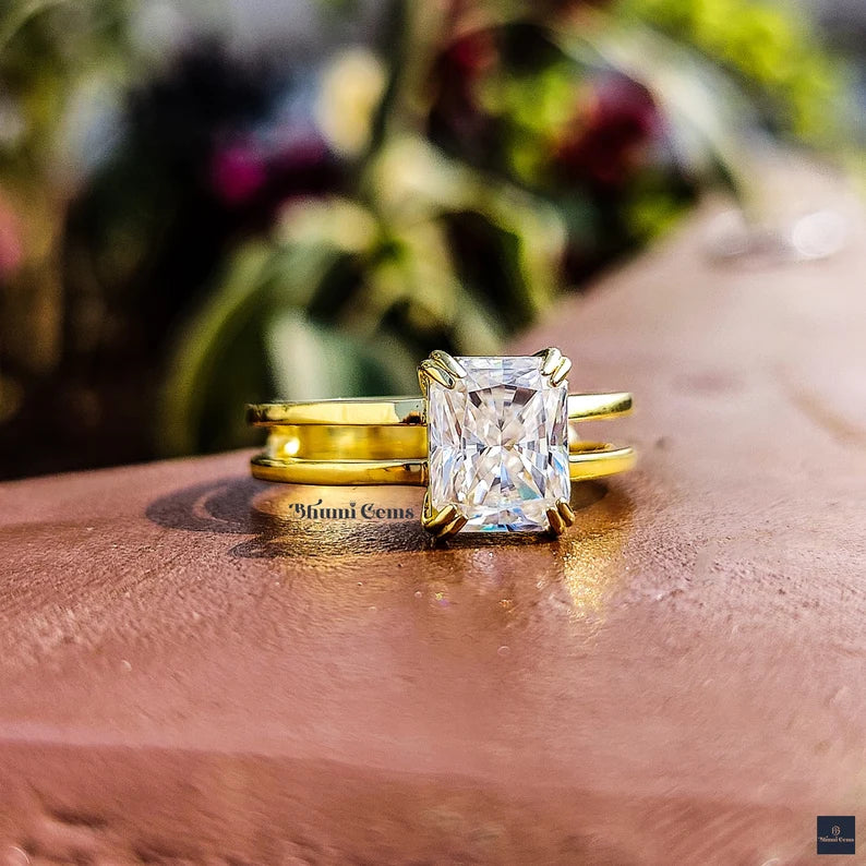 3 CT Radiant Moissanite Engagement Ring - view 2