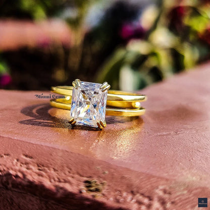 3 CT Radiant Moissanite Engagement Ring - view 3