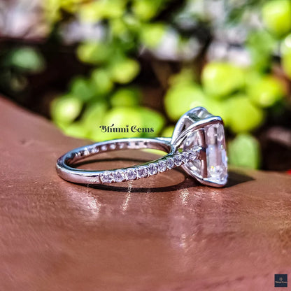 3 CT Radiant Cut Colorless Moissanite Engagement Ring - view 4