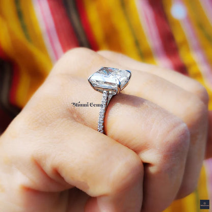 3 CT Radiant Cut Colorless Moissanite Engagement Ring - view 5