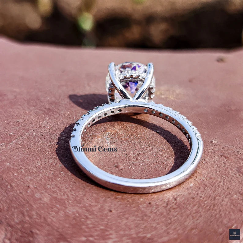 3 CT Round Old European Cut Moissanite Engagement Ring - view 5