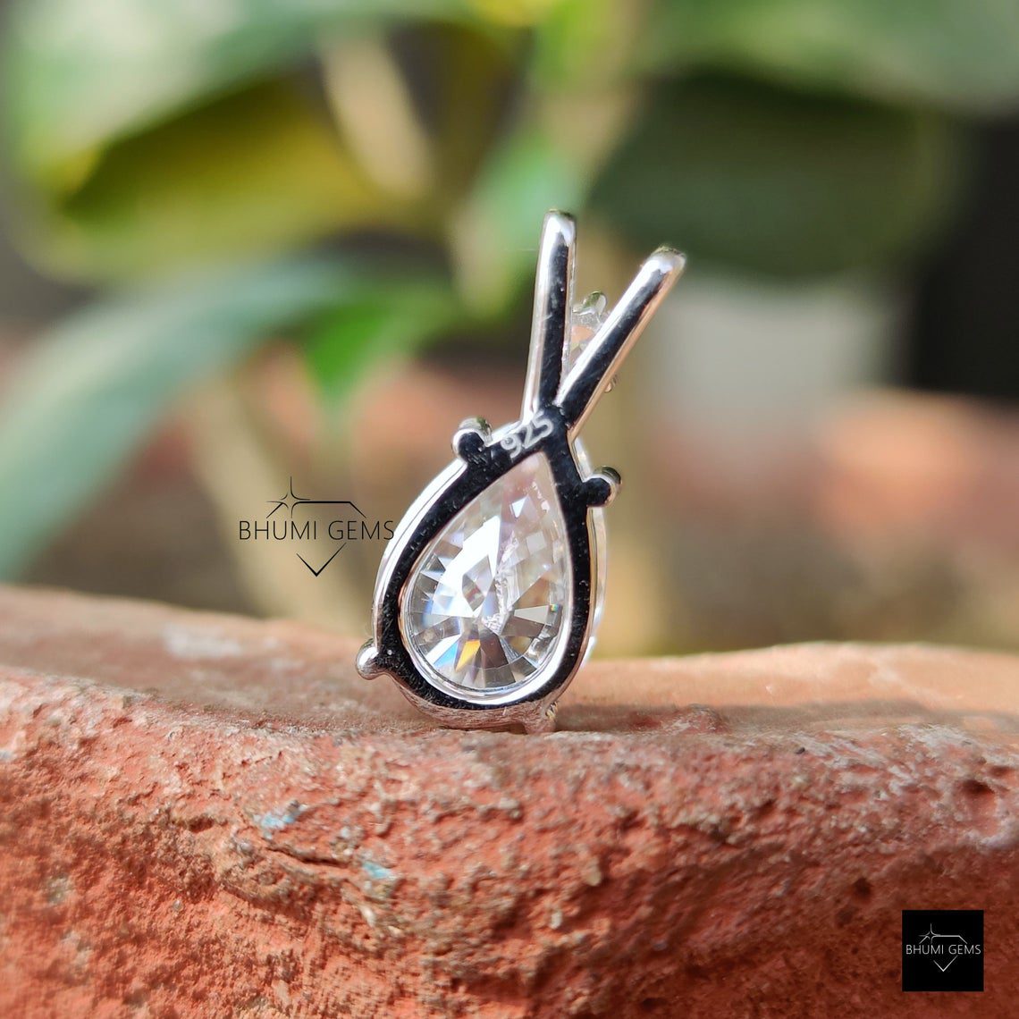 3.09TCW Pear Moissanite Pendant - view 3