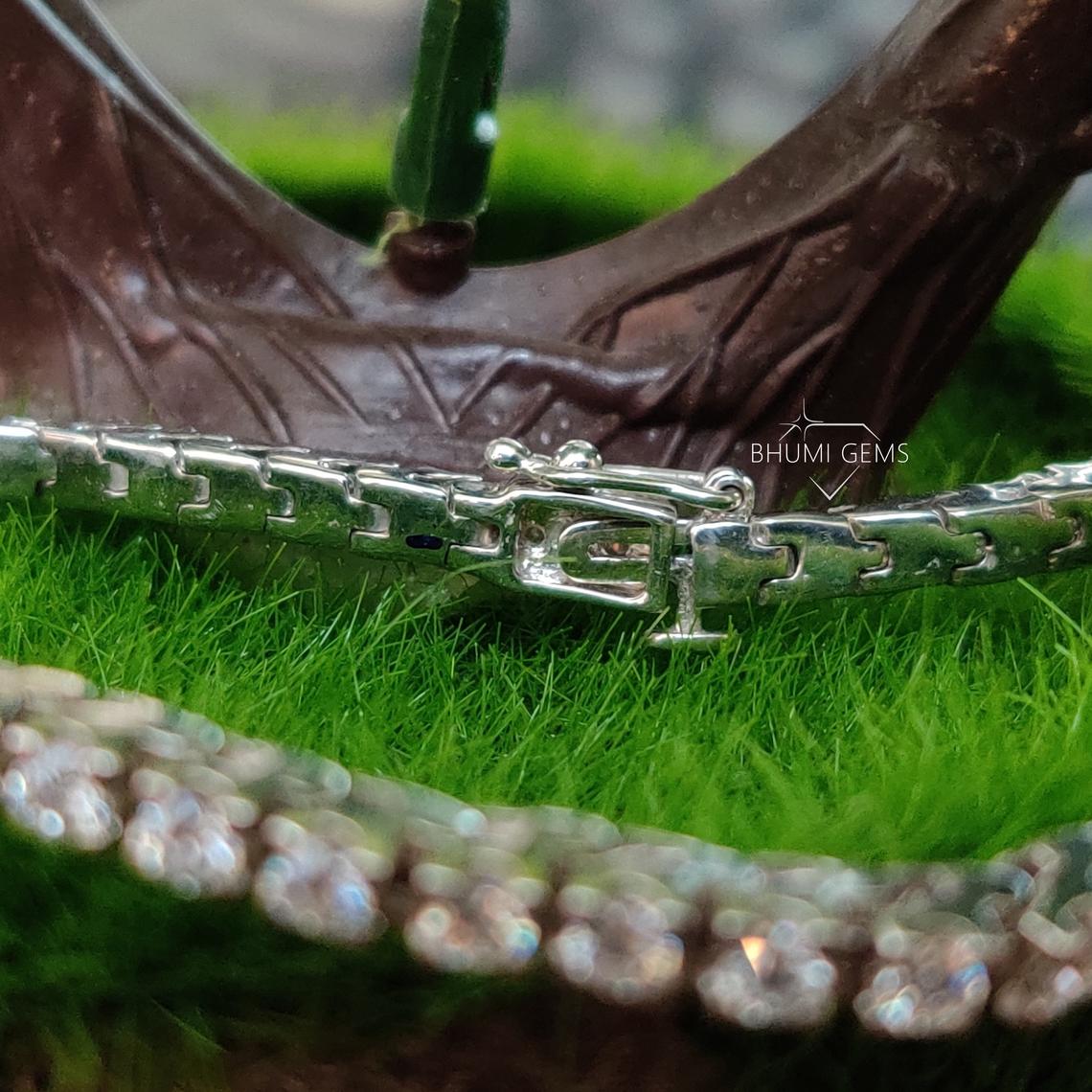 3.19TCW Round Colorless Diamond Moissanite Bracelet - view 6