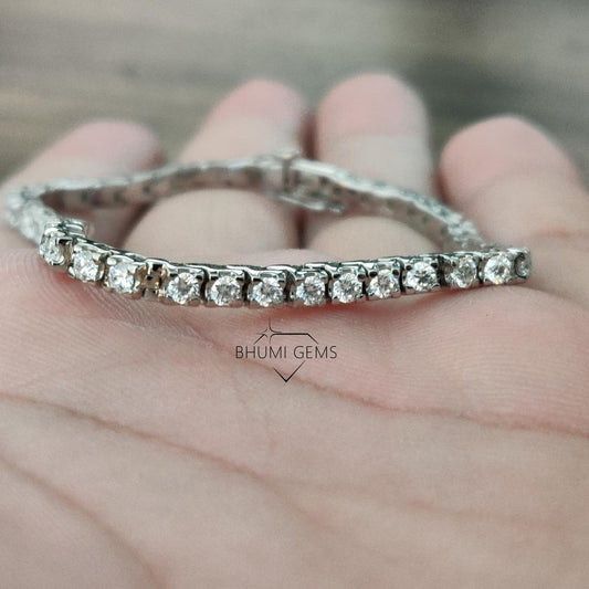3.19 TCW Round Moissanite Diamond Bracelet