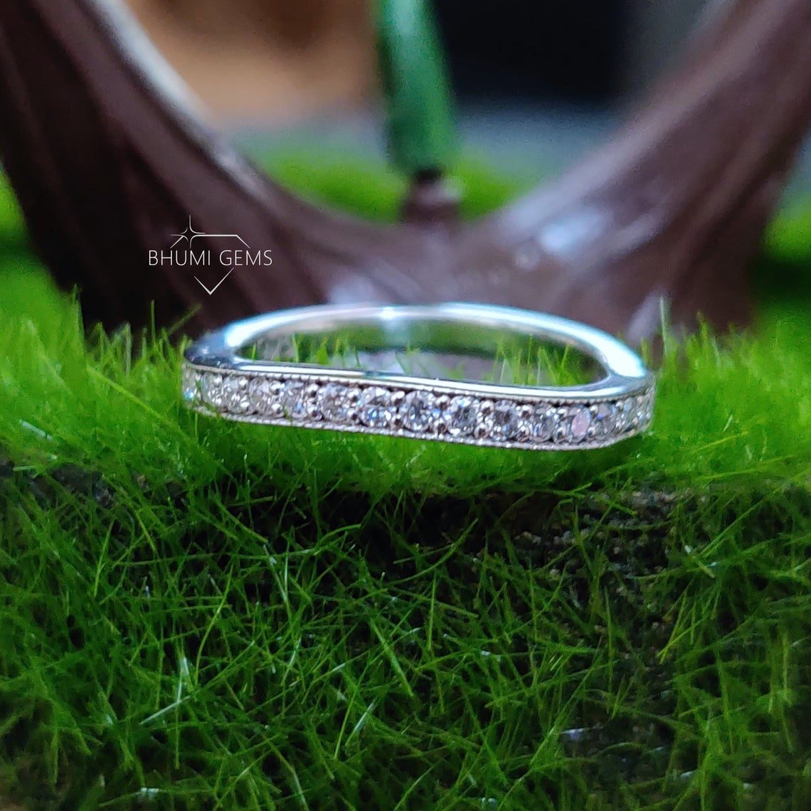 3.19TCW Round Cut VVS1 Colorless Moissanite Wedding Set - view 5