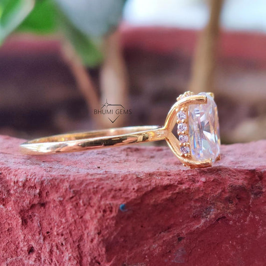 3.18 TCW Elongated Cushion Cut Moissanite Engagement Ring - view 2