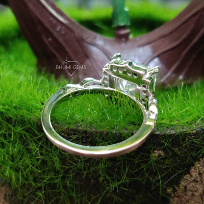 3.29TCW Princess Moissanite Engagement Ring - view 5